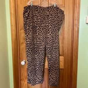 Fleece leopard print pajama bottoms. 3X